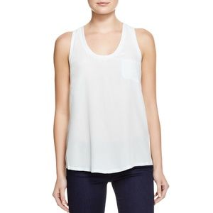 Joie White Silk Racerback Tank
